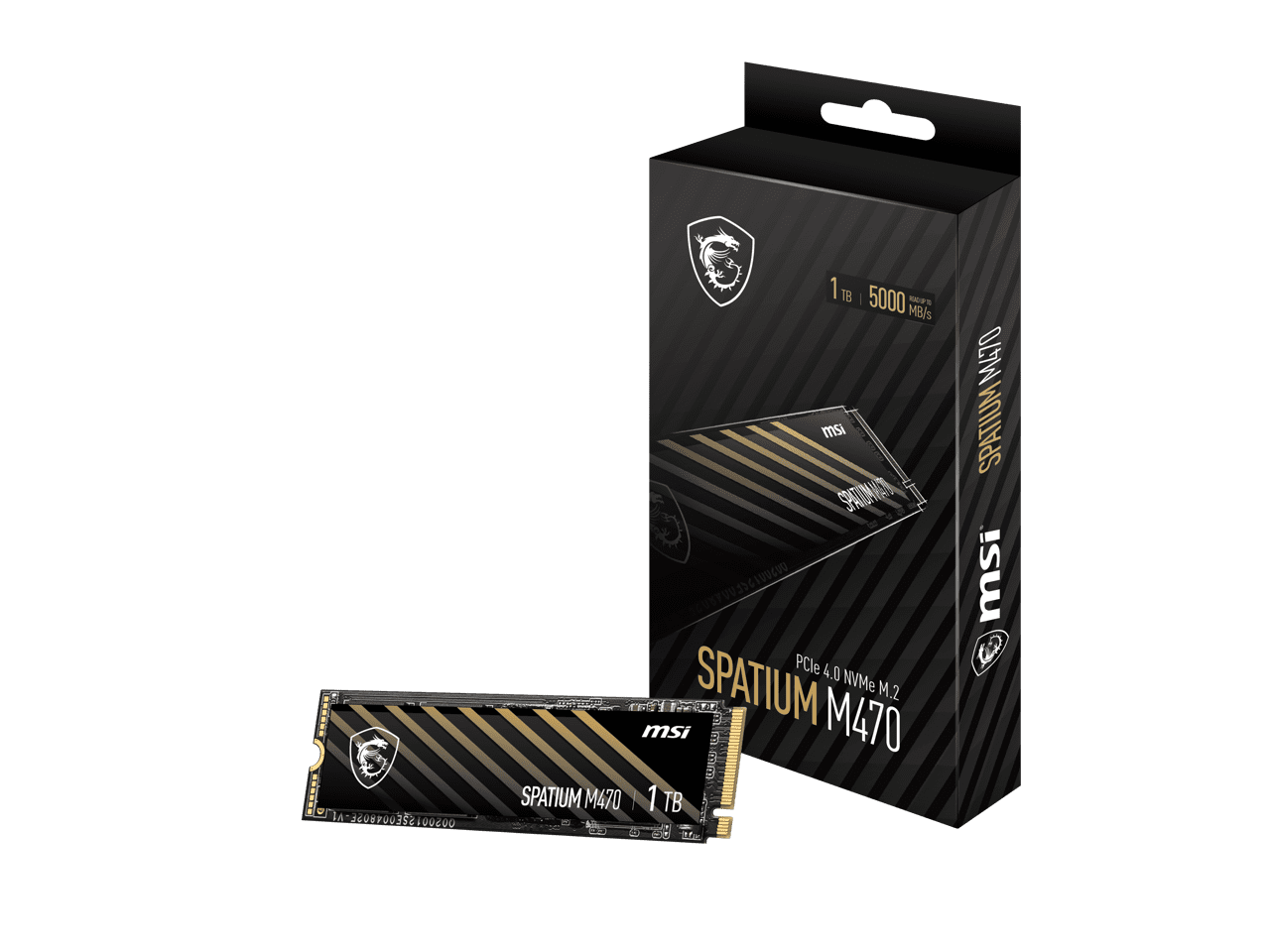 MSI SPATIUM M470 PRO PCIe 4.0 NVMe M.2 2280 1TB PCI-Express 4.0 x4 3D NAND Internal Solid State Drive (SSD) - SM470PN1TB