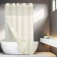 thumbnail image 1 of EIMELI [Rideau de Douche Beige] Rideau de Douche Beige en Polyester Sans Crochets à Tissage Gaufré / Ensemble de Rideaux de Salle de Bain d'Hôtel de Haute Qualité 230 G/m2 avec Doublure à Boutons-Pression Plusieurs Tailles Universel pour Tous, 1 of 7