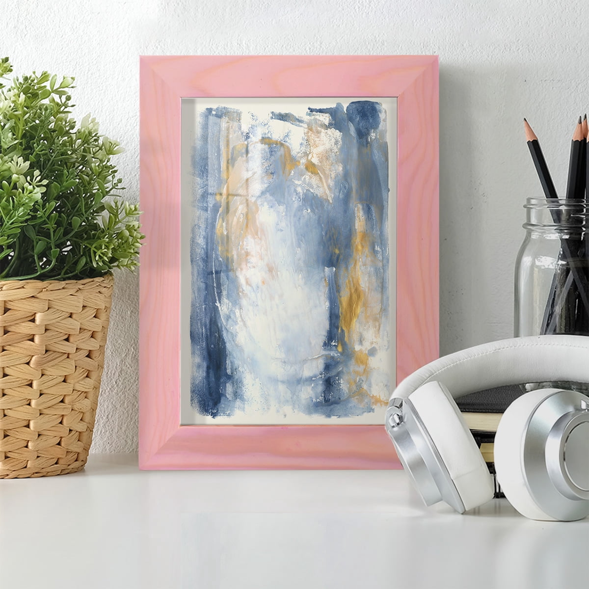 Circles & Dream I - Framed Print w/glass - Sunset Pink