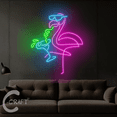 thumbnail image 4 of C-CRAFT Flamingo Drink Cocktail Neon Led Light Up 35 inch for Cocktail Home Bar Wall Decor, 4 of 5