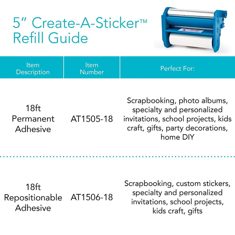 Xyron Create-a-Sticker, 5, Sticker Maker, Machine, Permanent Adhesive  (0501-05-10A)