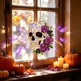 thumbnail image 5 of OJSFQUFP Stained Acrylic Glass Window Hanging Halloween Decoration Orange Pumpkin Vine Leaves Suncatcher for Door Garden Sun Catchers Gothic Decor Scary Gifts, 5 of 8