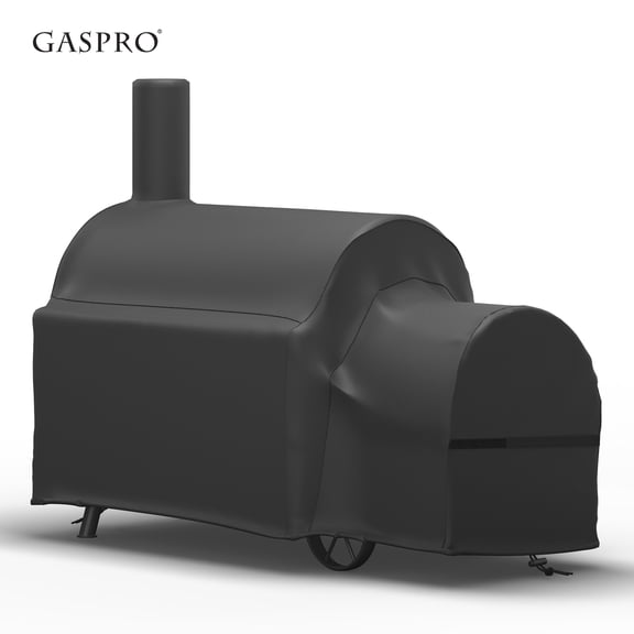GASPRO Grill Cover Fit Oklahoma Joe's Highland Offset Smoker, 600D Heavy Duty Waterproof Outdoor Premium BBQ Grill Cover, Black