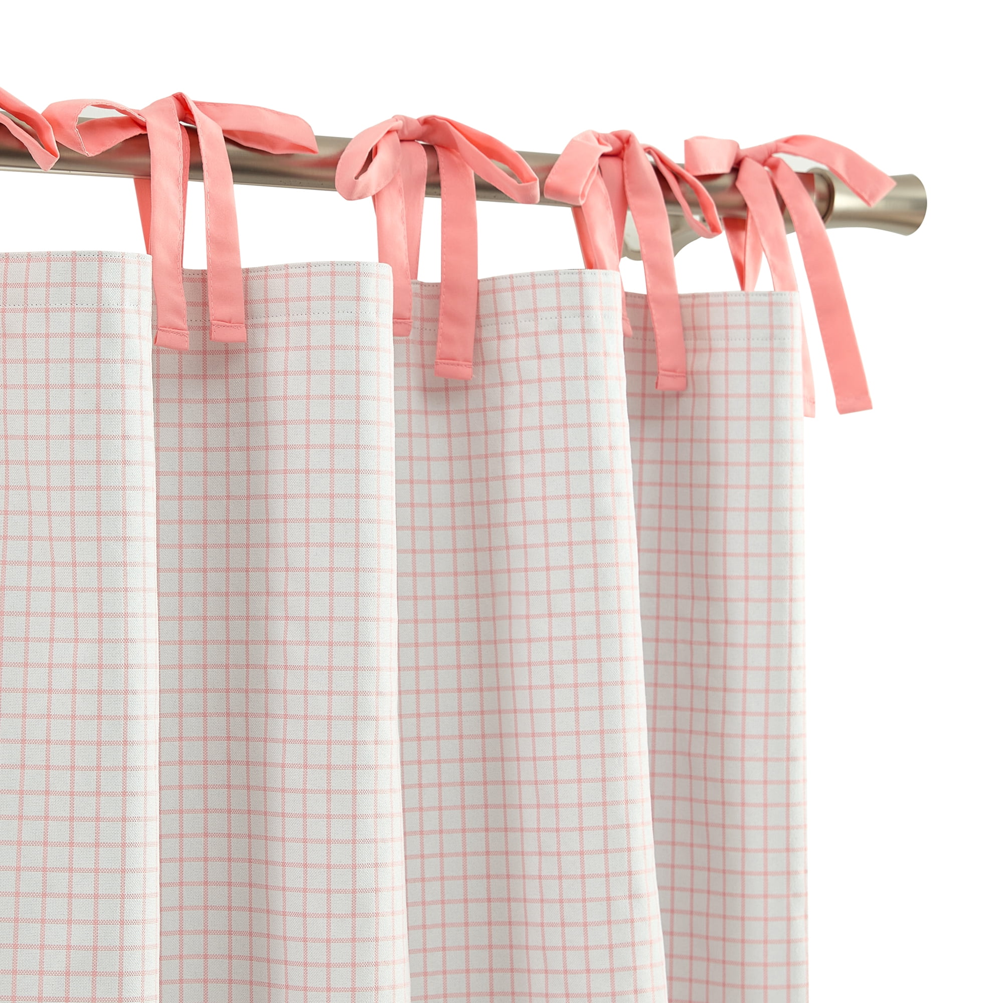 Ecologee Jill 100% Blackout Tie Top Single Indoor Curtain Panel, Coral, 38" W x 84" L
