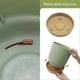 thumbnail image 2 of Set of 2 Plant Pots 16cm, Indoor Plant Pots with Drainage Holes and Removable Base, Modern Decorative Saucer for Outdoor Planters (Green 16cm), 2 of 5