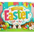 thumbnail image 6 of Colorful and Festive Easter Backdrop Banner with Bunny and Egg Elements Party Decorations Photography Props for Easter Celebrations Party Supplies Happy Easter Event Decor Background, 6 of 8
