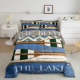 thumbnail image 2 of Erosebridal Lake Boating Rowing Oar Comforter Set Twin Size Log Cabin Style Wooden Board Bedding Set Ocean Nautical Comforter Coastal Sea Adventure Quilt Set, 2 of 6