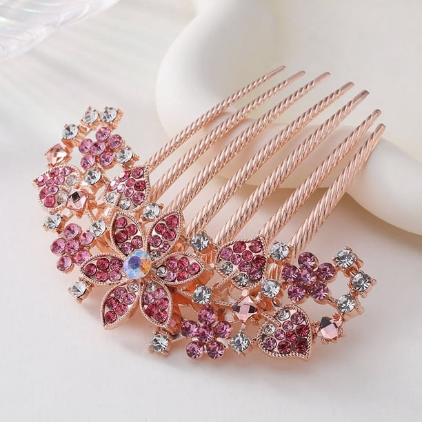 Pasadores de diamantes de imitación de cristal con flores, accesorios para pinzas para el cabello de primavera y perlas, pasadores para cola de caballo a la moda para mujer, regalos para el
