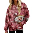 thumbnail image 2 of Hoodies For Women Oversized Winter Plush Cute Sweatshirts Pullover Trendy Fall Winter Clothes, Christmas Print Flannel Design for Cozy Seasonal Wear,White,2XL, 2 of 8