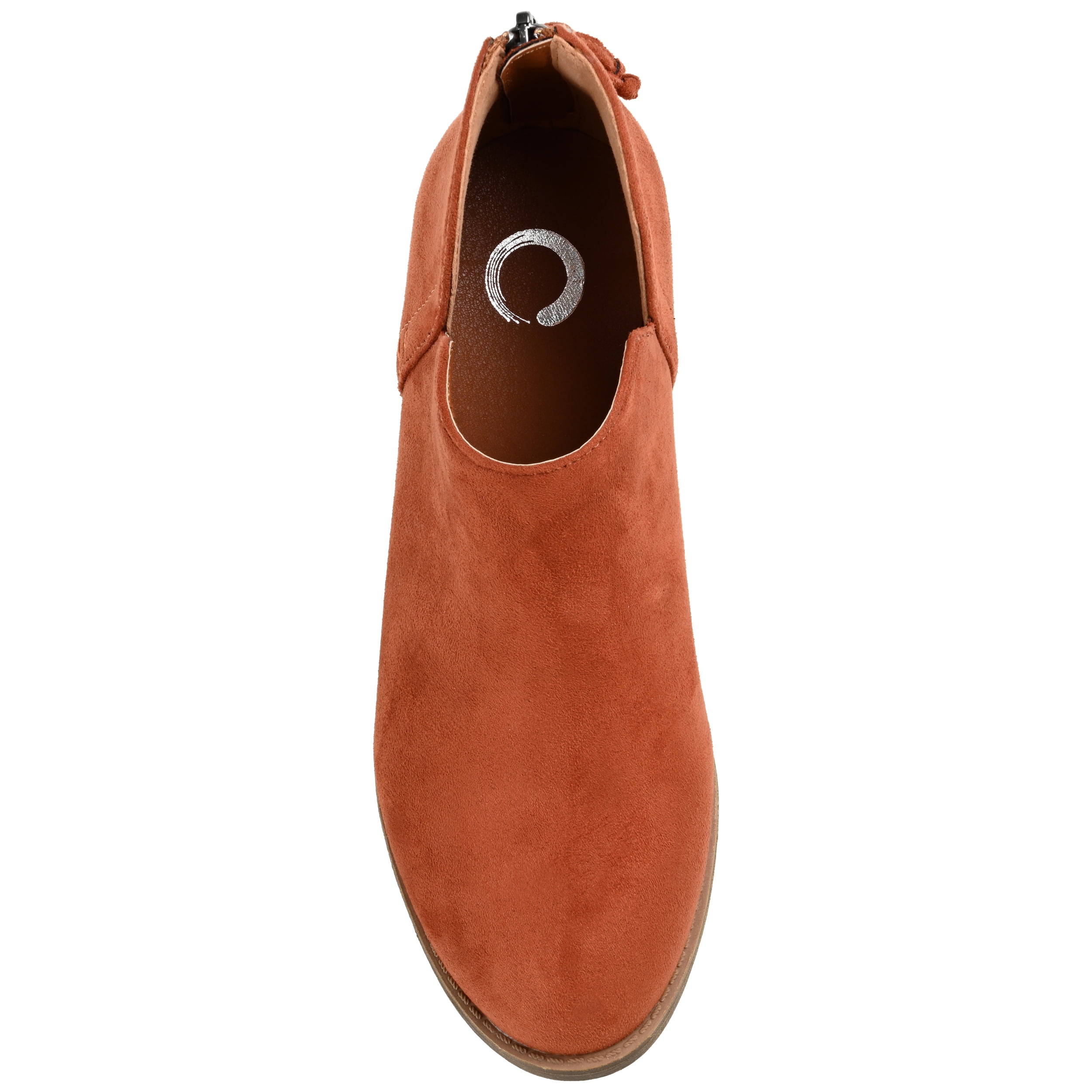 Journee Womens Livvy Back Heel Zip Stacked Heel Booties, Widths Available