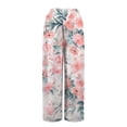 thumbnail image 4 of TRUBKH boho pants for women High Waist Wide Leg Pants Floral Solid Long Palazzo Pants Womens Casual High Waist Pant 2025 Beach Vacation Outfits womens hiking pants womens sweatpants Watermelon Red S, 4 of 7