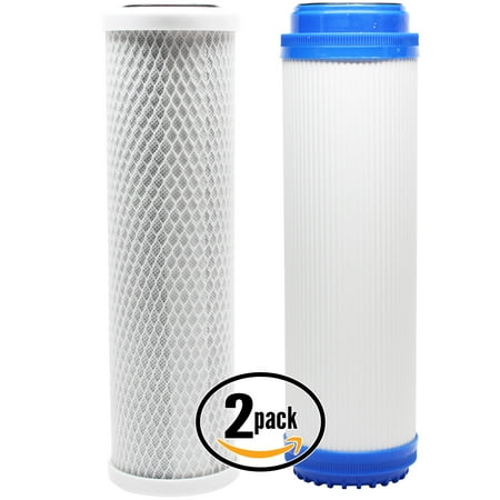 Pure Se Carbon 2-Pack Replacement Filter Kit for American Plumber WLCS-1000 RO System - Includes Carbon Block Filter & Granular Activated Carbon Filter - Denali Pure Brand ()