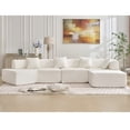thumbnail image 5 of 140" Modern L-Shaped Sectional Couch for Living Room, No-Assembly Cloud Couch with Chaise, Boucle Modular Sofa, 4-Seat Boneless Foam-Filled Living Room Furniture, White, 5 of 8