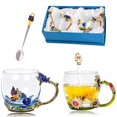 thumbnail image 1 of Juego de tazas de té DUMVOIN, taza de café de vidrio con cuchara para amantes del té, 1 of 6