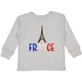 thumbnail image 3 of Inktastic France Eiffel Tower Flag in Text Boys or Girls Long Sleeve Toddler T-Shirt, 3 of 5