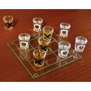 Shot Glass Tic Tac Toe - Portable Three In A Row Drinking Game Mini Shot Glass With Glass Board Novelty Funny Adult Gift