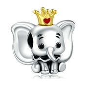 925 Sterling Silver Charm for Pandora Bracelets Gold Crown Elephant Bead Charms Women Girl Bracelet Charm Gifts