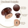 thumbnail image 3 of Uxcell 10 Pack Round Wood Drawer Knob, 1.3" x 1.02" Round Cabinet Knobs Mushroom Shape Paint Surface Wooden Knobs with Screws for Furniture Drawer Dresser Wardrobe Cupboard, Dark Brown, 3 of 6