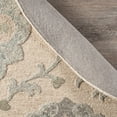 thumbnail image 4 of LR Home Aiden 7'3" Round Silver/Cream Floral Wool Indoor Area Rug, 4 of 7