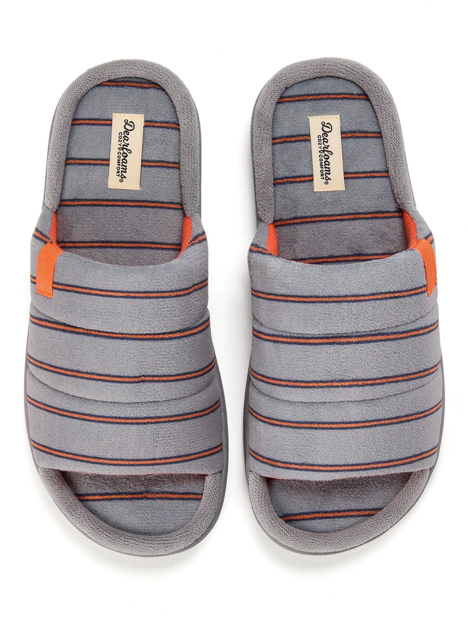 Dearfoams Cozy Comfort Men's Striped Slide Slippers