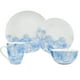 thumbnail image 1 of Juego de vajilla Completa Ambient 21 porcelana blanca diseño Flores Azules Estilo acuarela 16 piezas, 1 of 7