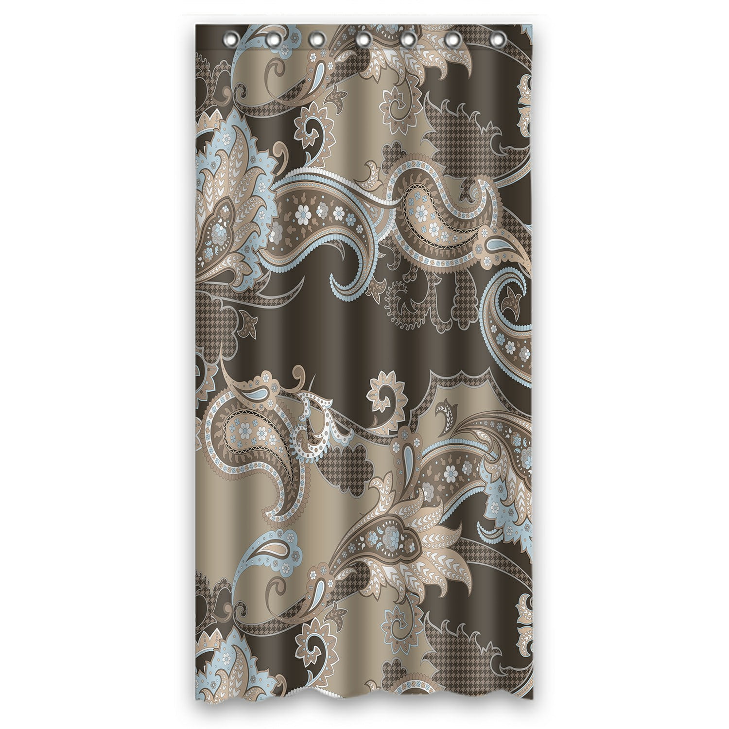 ECZJNT Textile paisley pattern in beige brown peach light blue colors