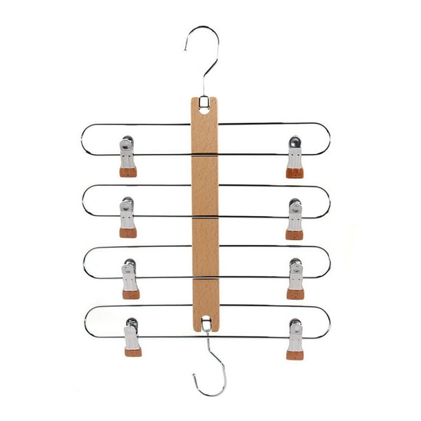 FELTECHELECTR 1 perchero telescópico multifuncional de madera maciza plegable para faldas.