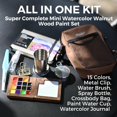 thumbnail image 2 of Set de pintura acuarela Funto de 15 colores, kit de viaje de madera de nogal, 2 of 6