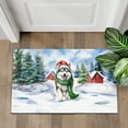 thumbnail image 4 of Hello Winter Alaskan Malamute Frosty Morning Walk Welcome Snowy Christmas Doormat Alaska Mal Dog Lovers Gifts Indoor Outdoor Welcome Mat - 02018, 4 of 5
