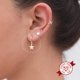 thumbnail image 2 of Pendientes colgantes de mujer pendientes de aro pequeños de estrella dorados, 2 of 5