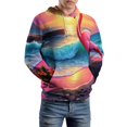thumbnail image 5 of Tropical Sunset Flamingo Beach 3D Print Hoodie Men Women Autumn Thin Pullover Sweatshirt Vintage Streetwear Tops, 5 of 6