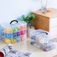 thumbnail image 2 of Coofit Boîte de Rangement de Bijoux 3 Plis Diviseur Mobile Poignée Supérieure Bijoux Perle Organisateur Boîte, 2 of 10