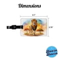 thumbnail image 3 of Lion African Plain Watercolor Faux Leather Travel Luggage Tag, 3 of 7
