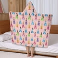 thumbnail image 5 of Colorful Princess Pattern Hooded Bath Towel，50"x30" for Ages 3 To 12 Kids, Quick Dry Lightweight Soft Microfiber Hood Beach Towel Cover Up for Kids, 5 of 7