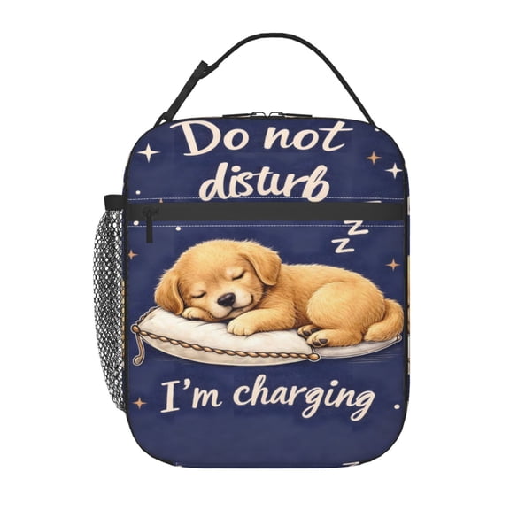 Cute Dog Pattern Lunch Bag Portable Thermal Lunch Box for Men and Women