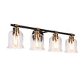 thumbnail image 3 of LNC Chayote 29-in 4-Light Matte Black LED Modern/Contemporary Vanity Light, 3 of 5