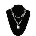 thumbnail image 1 of Grunge Lock Chain Necklace With A Padlock Pendants For Women, 1 of 27