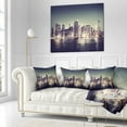 thumbnail image 2 of Designart Black and White NYC Night Panorama - Throw Pillow - 18x18, 2 of 4