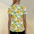 thumbnail image 6 of IYYVV Easter Scrubs Top for Women with Pockets Easter Eggs Bunny Rabbit Printed Fun Medical Proffesional V Neck Short Sleeve Working Shirts Plus Size Orange 4XL, 6 of 6