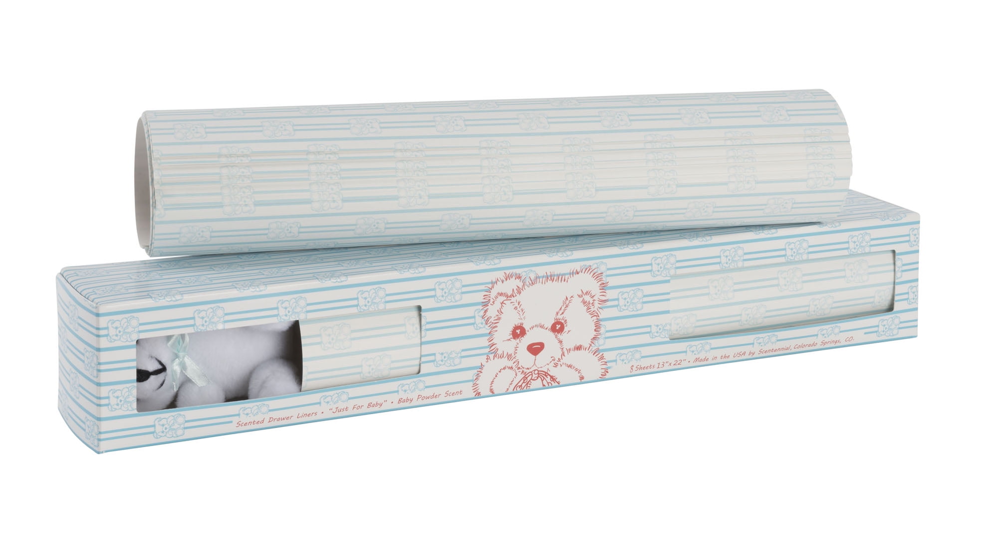 Scentennials BABY BLUE WITH TEDDY BEAR (8 SHEETS) Scented Fragrant