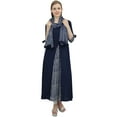 thumbnail image 2 of Bimba Women's Designer Navy Blue A-Line Rayon Kurta Ethnic Kurti With Scarf - 4, 2 of 3