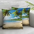 thumbnail image 3 of Chilfamy Short Plush Pillowcase 1 Piece for Home Decor Sea Beach Coconut Tree White, 3 of 5