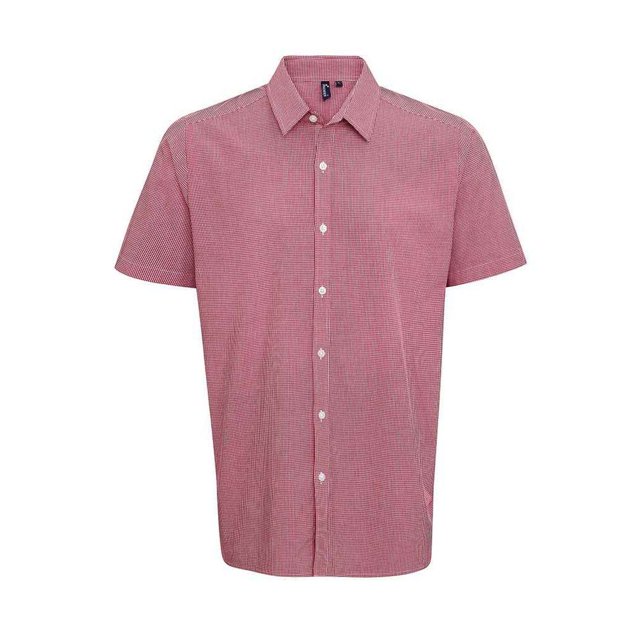 Premier Chemise à Manches Courtes en Coton Vichy Mens