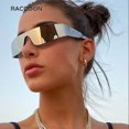 thumbnail image 3 of Sunglasses Mirror One Piece Eyewear 2000s 90s Aesthetic Goggles, 3 of 5