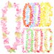 thumbnail image 4 of 50 collares de leis hawaianos coloridos, guirnalda de flores, recuerdos de fiesta tropical Luau, accesorio para disfraz de playa Hula (colores surtidos), 4 of 8