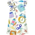 thumbnail image 5 of FYDUU Back To School Dresses for Girls Cute Print Casual Sundress Summer Sleeveless Dress First Day of School Outfit for Toddler Kids Daily Wear 9-10 Years, 5 of 7