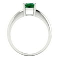 thumbnail image 4 of 1.0ct cushion cut green emerald 18k white gold Bridal Wedding Engagement Promise Anniversary Ring for Women size 6.5, 4 of 7