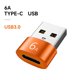 thumbnail image 4 of 1 Uds 6A Tipo C una USB 3,0 OTG Adaptador USB C Hembra una USB Macho Convertidor para , Naranja, 4 of 10