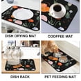thumbnail image 4 of Mushroom Coffee Drying Mat for Kitchen Counter Fern Leaves, Gothic Witchy Design, Medium 19.5x12in Reversible, Absorbent Diatom Mud Mat for Draining Dishes and Gifts, 4 of 7