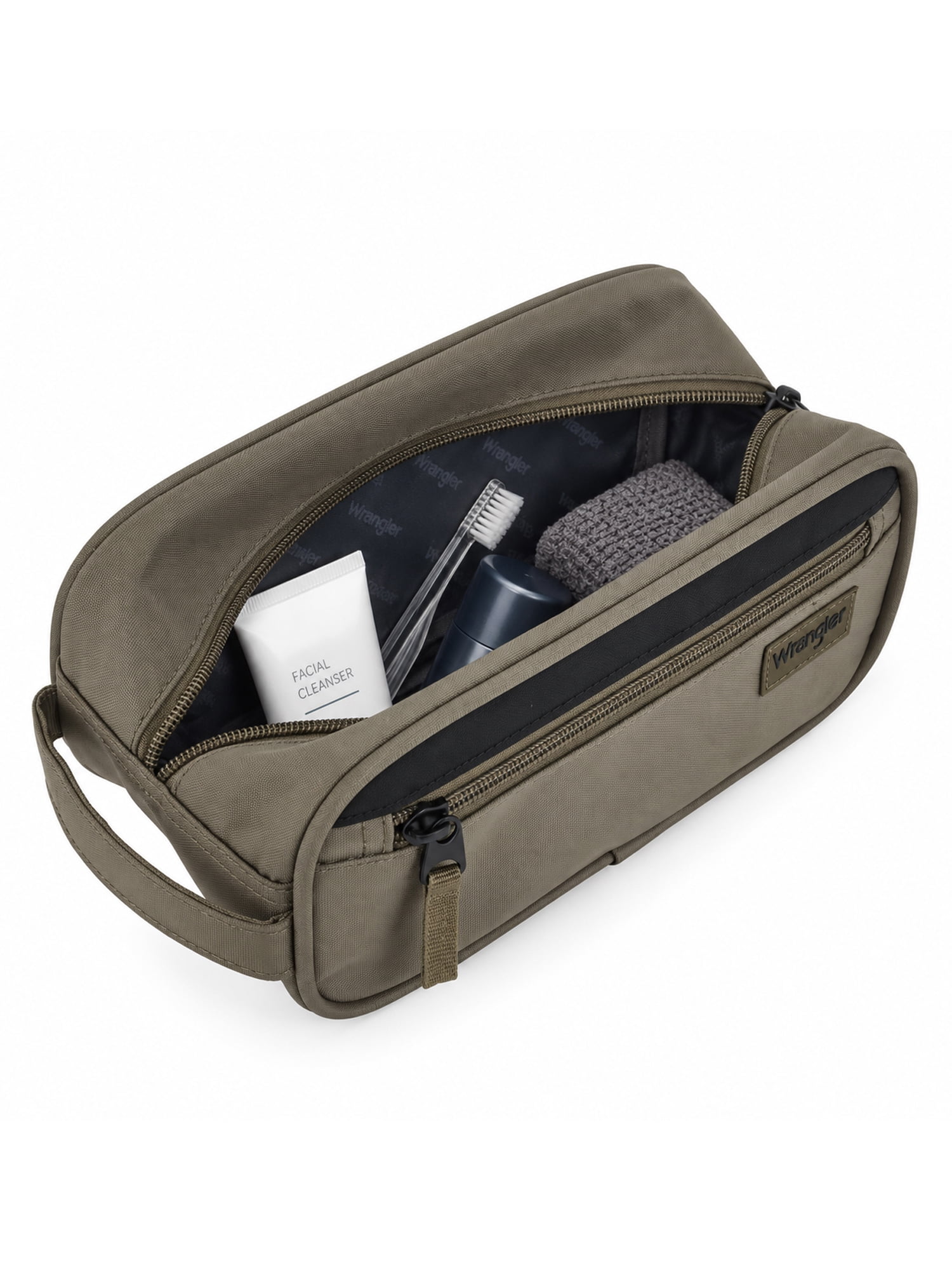 Wrangler 9-inch Toiletry Travel Kit, Fallen Rock Brown